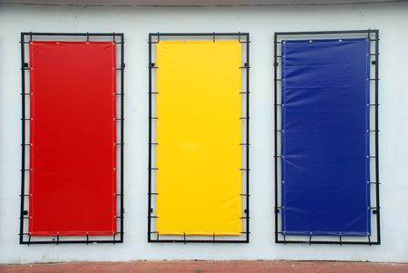 colorful blank signs with a copy space areaの写真素材