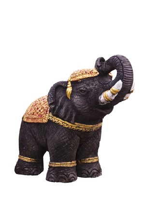 elephant statue isolated on white backgroundの写真素材