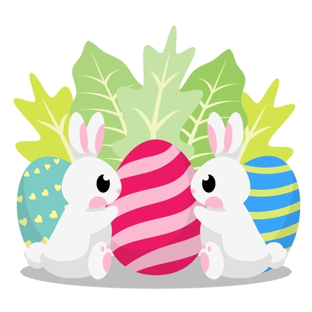 CUTE RABBIT EASTER DAYのイラスト素材