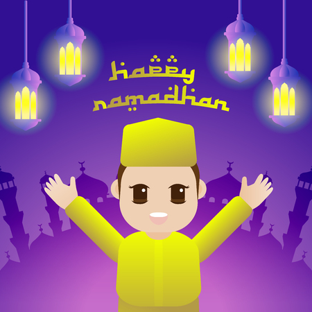 Ramadhan greeting card illustrationのイラスト素材