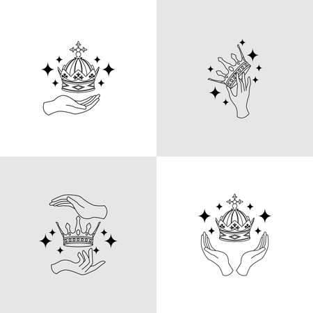 elegant feminine logo editable templateのイラスト素材