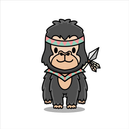 cute native american animal cartoon seamless pattern setのイラスト素材