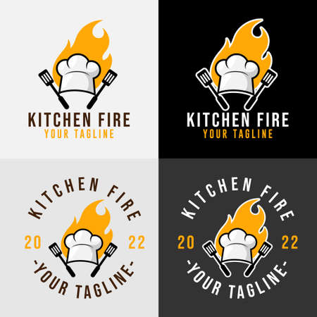 chef kitchen logo for food restaurant and cafe templateのイラスト素材