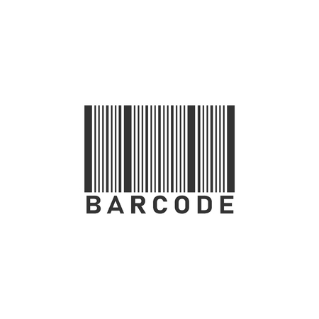 Bar code. Black Icon Flat on white backgroundのイラスト素材