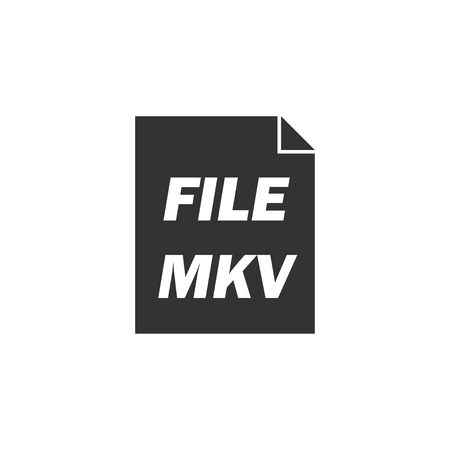 MKV. Black Icon Flat on white backgroundのイラスト素材