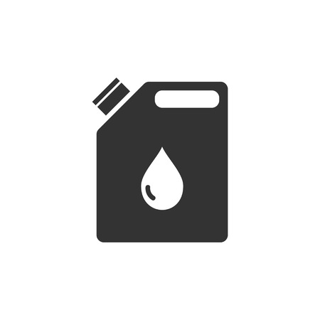 Jerrycan oil. Black Icon Flat on white backgroundのイラスト素材