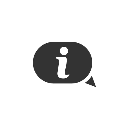Information. Black Icon Flat on white backgroundのイラスト素材
