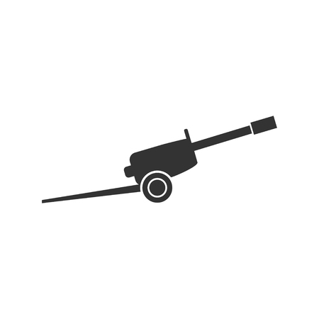 Howitzer. Black Icon Flat on white backgroundのイラスト素材