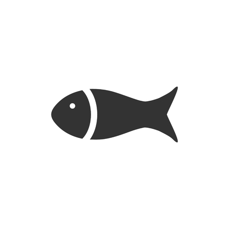 Fish. Black Icon Flat on white backgroundのイラスト素材