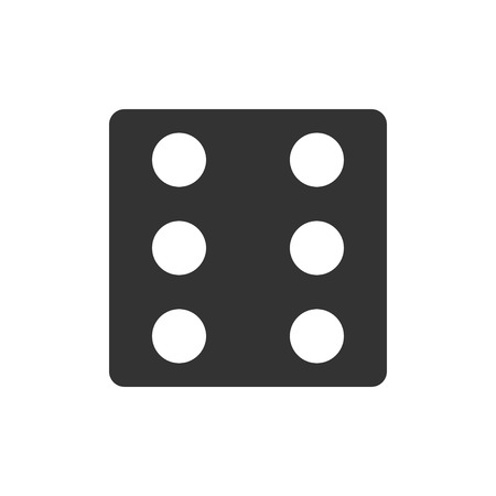 Dice. Black Icon Flat on white backgroundのイラスト素材