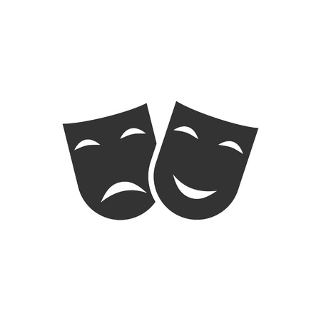 Festive masks. Black Icon Flat on white backgroundのイラスト素材