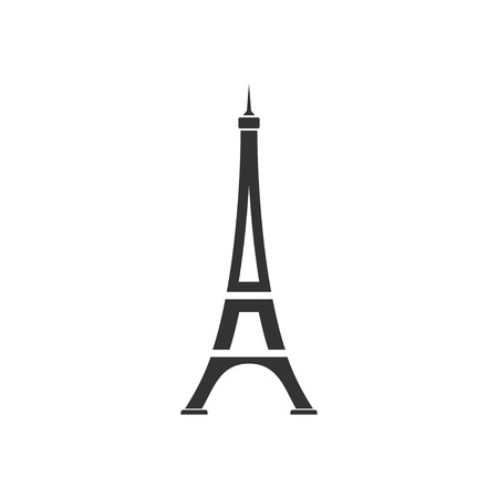 Eiffel tower. Black Icon Flat on white backgroundのイラスト素材