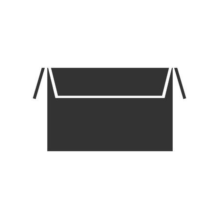 Open box. Black Icon Flat on white backgroundのイラスト素材