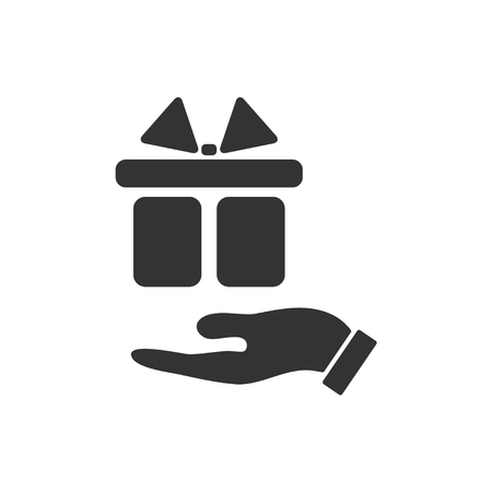Arm of gift. Black Icon Flat on white backgroundのイラスト素材