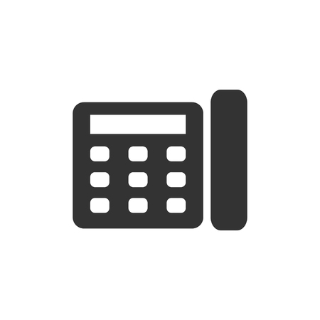 Fax. Black Icon Flat on white backgroundのイラスト素材