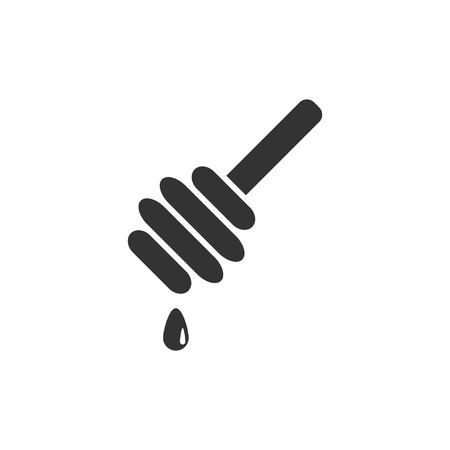 Honey. Black Icon Flat on white backgroundのイラスト素材