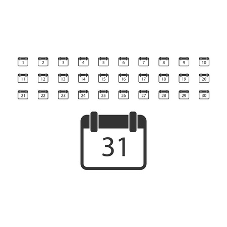 Calendar. Black Icon Flat on white backgroundのイラスト素材