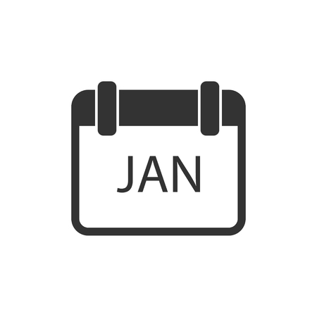 Calendar. Black Icon Flat on white backgroundのイラスト素材