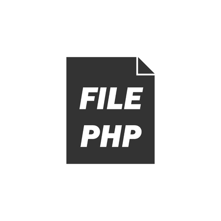 PHP File. Black Icon Flat on white backgroundのイラスト素材