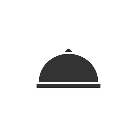 Covered Food. Black Icon Flat on white backgroundのイラスト素材