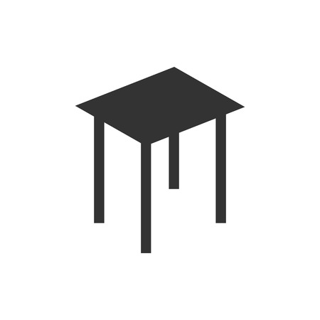 Stool. Black Icon Flat on white backgroundのイラスト素材