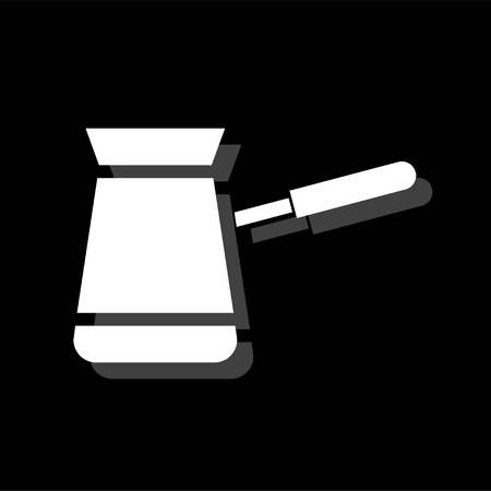 Turkish Coffee. White flat simple icon with shadowのイラスト素材