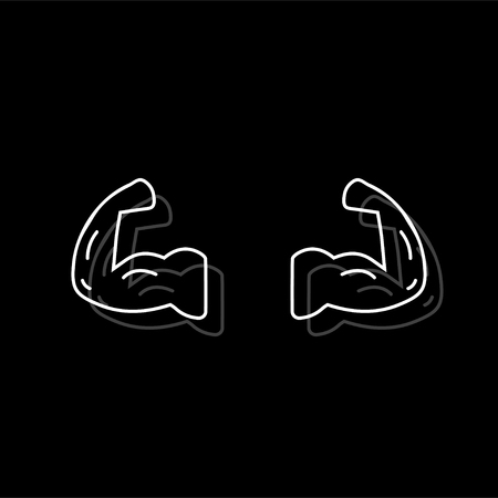 Gym. White flat simple icon with shadowのイラスト素材