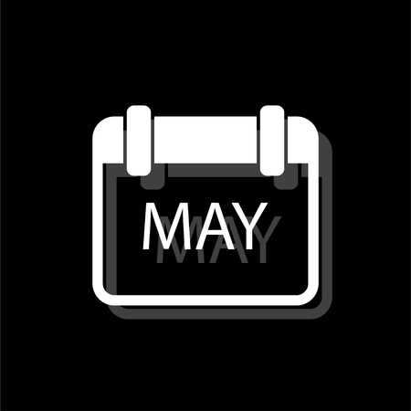 Calendar. White flat simple icon with shadowのイラスト素材