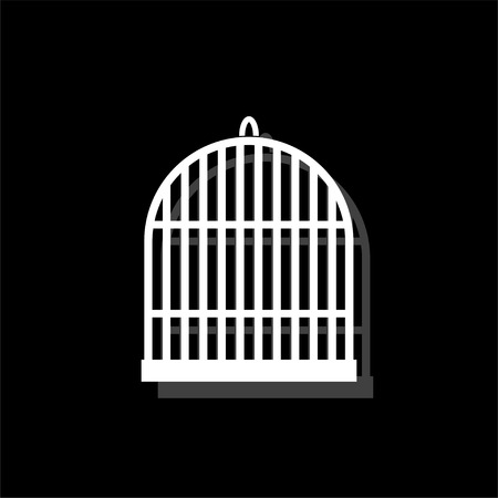Bird cell. White flat simple icon with shadowのイラスト素材