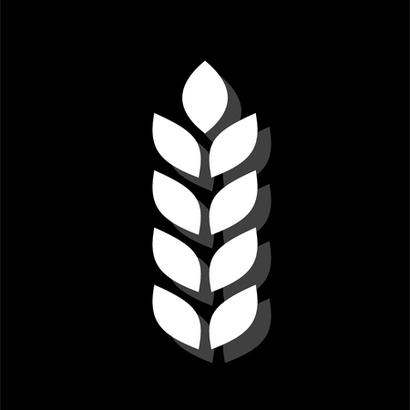 Agriculture. White flat simple icon with shadowのイラスト素材