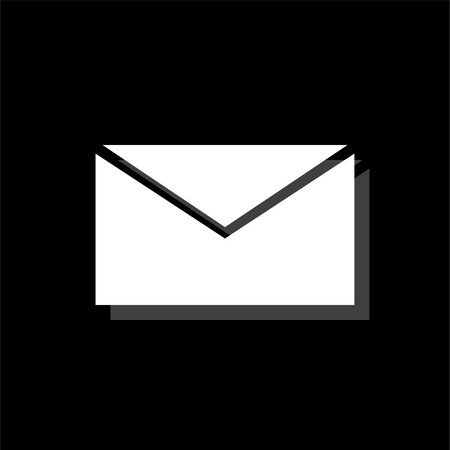 E Mail. White flat simple icon with shadowのイラスト素材