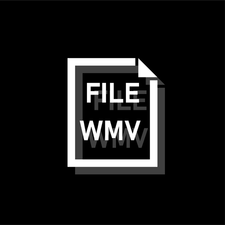 WMV File. White flat simple icon with shadowのイラスト素材