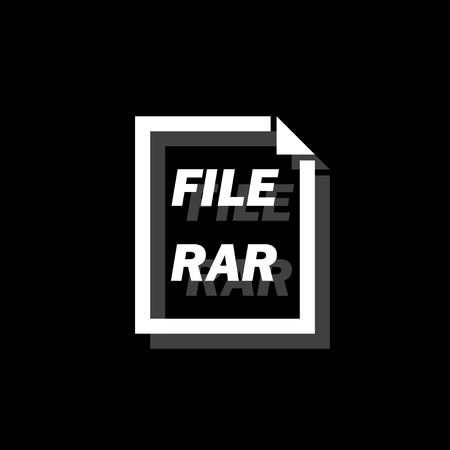 RAR File. White flat simple icon with shadowのイラスト素材
