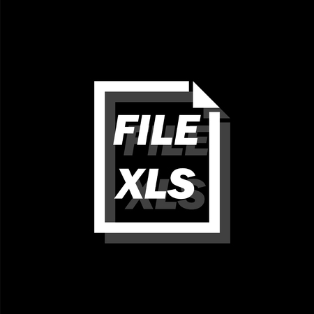 XLS File. White flat simple icon with shadowのイラスト素材