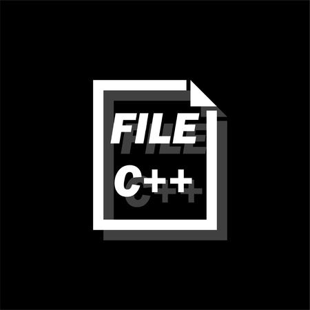 C Coding File. White flat simple icon with shadowのイラスト素材