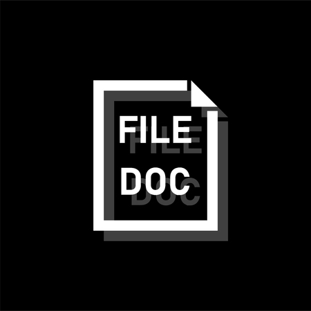 DOC File. White flat simple icon with shadowのイラスト素材