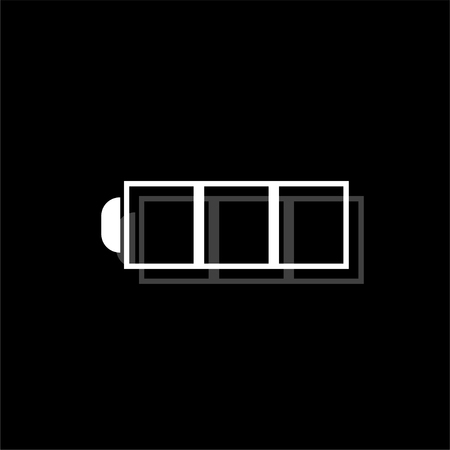 Battery. White flat simple icon with shadowのイラスト素材
