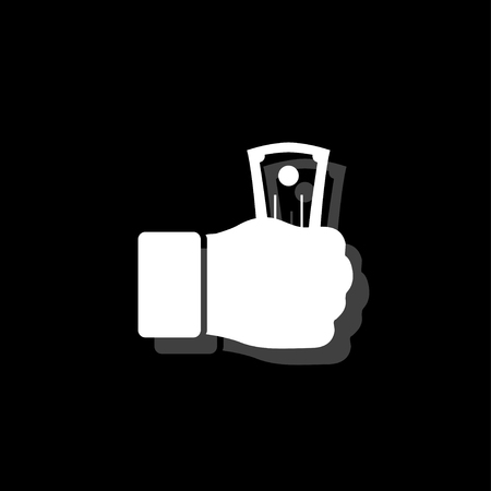 Payment. White flat simple icon with shadowのイラスト素材