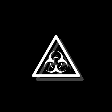 Virus. White flat simple icon with shadowのイラスト素材
