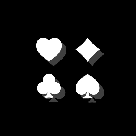 Card suit. White flat simple icon with shadowのイラスト素材