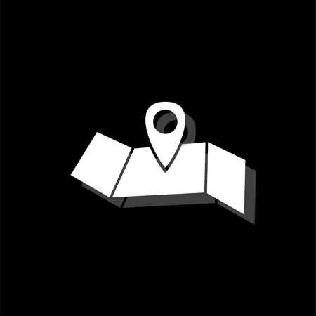 Location. White flat simple icon with shadowのイラスト素材