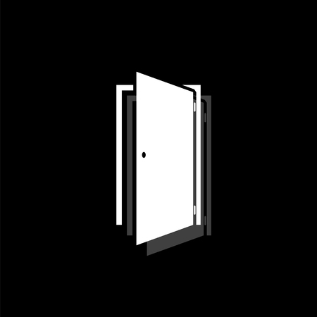 Door. White flat simple icon with shadowのイラスト素材