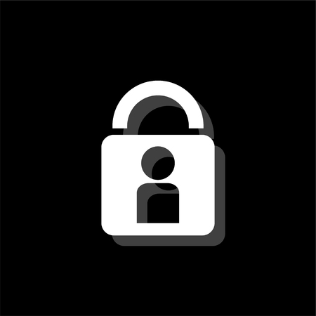 Authenticate. White flat simple icon with shadowのイラスト素材