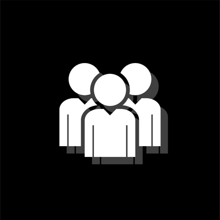 Friends. White flat simple icon with shadowのイラスト素材