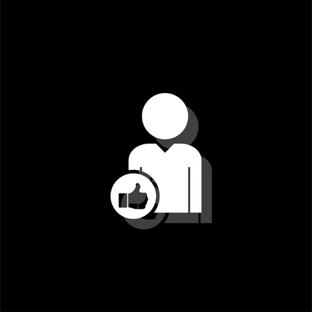 Avatar like. White flat simple icon with shadowのイラスト素材