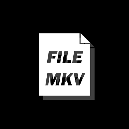 MKV. White flat simple icon with shadowのイラスト素材