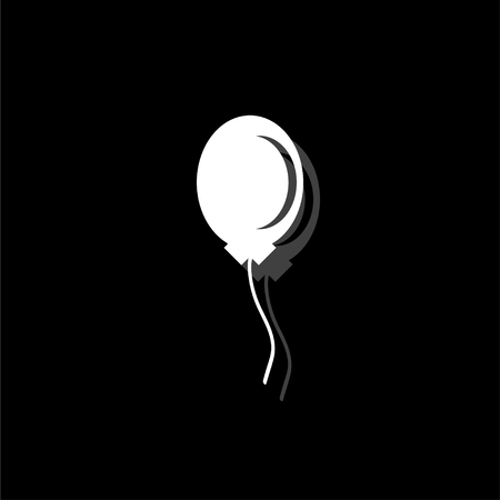 Balloon. White flat simple icon with shadowのイラスト素材
