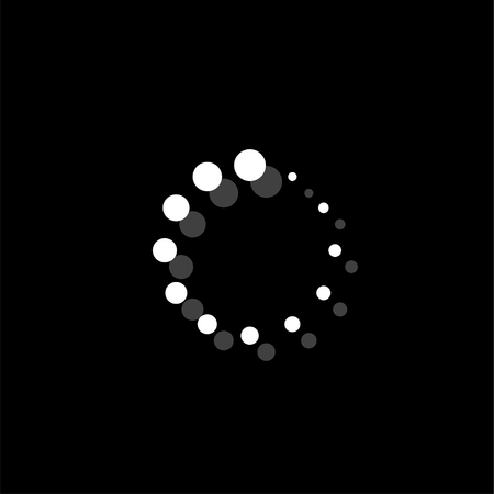 Loading. White flat simple icon with shadowのイラスト素材
