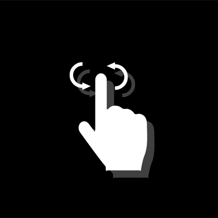 Rotate Smartphone or Cellular Phone or Tablet. White flat simple icon with shadowのイラスト素材