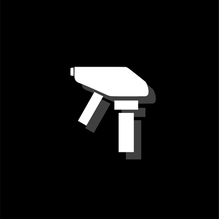 Pulverizer for painting. White flat simple icon with shadowのイラスト素材